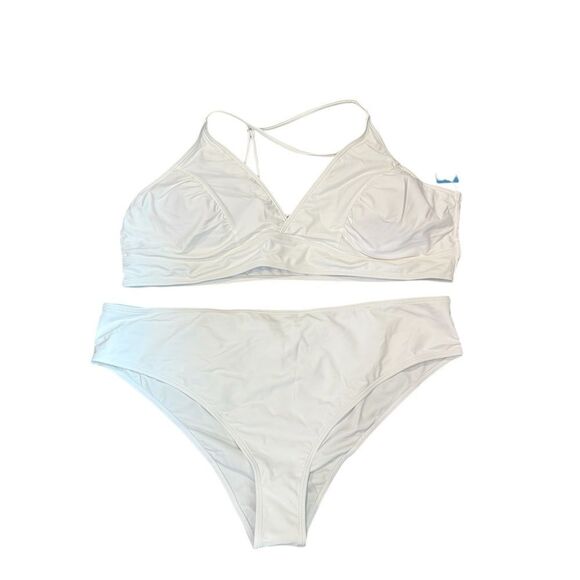 Aolro Elegant White Bikini Set - Picture 2 of 8